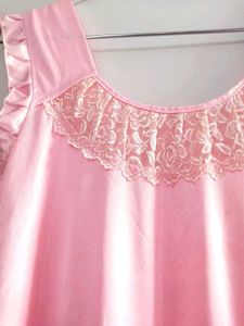 Pink Lace Trim Nightgown with robe