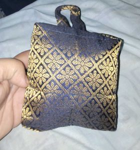 Mini Cutie Coine Pouch Dark Blue Na Golden