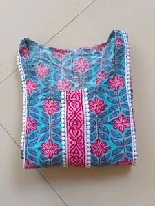 Pure Cotton Floral Print Kurta