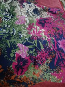 Floral Colourful Crepe Dress Material