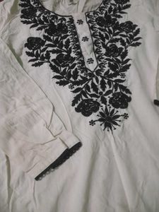 Embroidered White Kurta