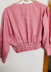 Pink Wrap Blouse