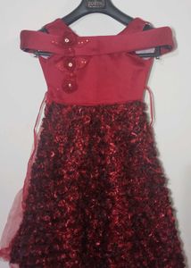 Maroon Floral Party Dress