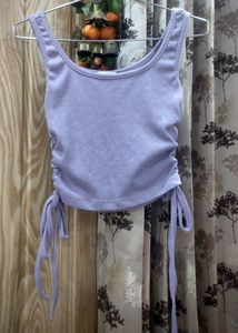 Lilac Sleeveless Stylish Casual Crop Top