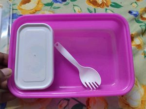 Pink Kids Lunch Box With Utensils