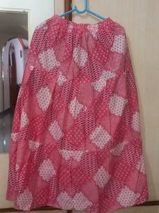 Pink Patterned Ethnic Skirt