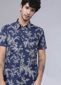 Highlander Tropical Print Shirt , Size: S
