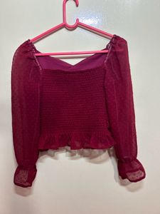 Red Chiffon Top