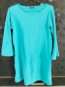 Bell sleeves cyan Tunic - Shirt Dress