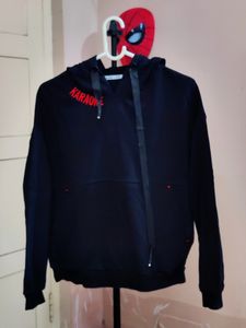 💥BUY1GET1💥 UNISEX imported black hooded sweatshirt with red embroidered