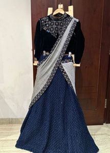 Black Lehenga Sari Dress