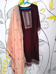 So Beautiful ❤️ ❤️ ❤️ Peach And Burgundy Suit Se