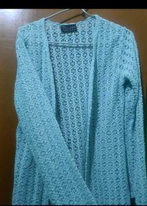 Stylish Blue Knit Cardigan