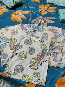 Chotey Saab Fancy Cord Set Print Border Ponchi