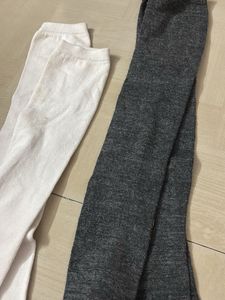 Knee High Socks - Grey &amp; White