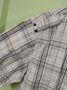 White Check Shirt Half Sleeves