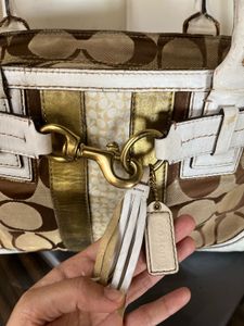 Authentic coach Canvas Leather Shoulder bag