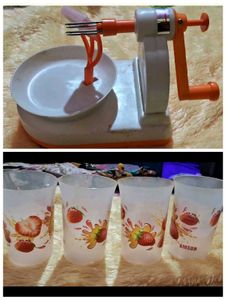 COMBO OF 2, FRUIT PEELER N 4 PIECE GLASS SET