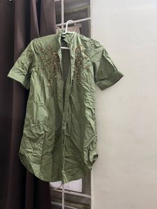 Olive Embellished Top