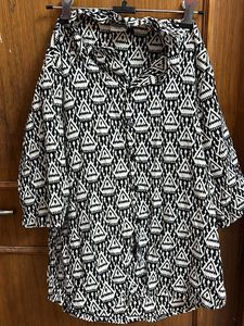 Black & White Geometric Button-Down