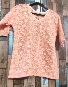 Coral Top With Chicken Kari Work