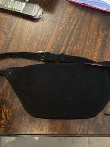 Black Suede Waist Bag