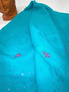 beautiful sequins georgette saree