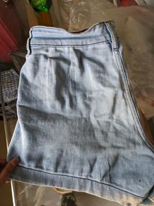 Cotton Denim Blue Shorts