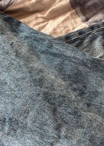 Blue Wide Leg Denim Jeans