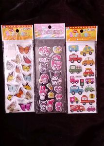3 StickerSheet(Cute Kawaii , Car🚗, Butterfly 🦋)