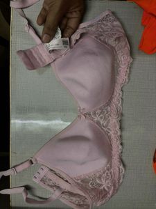 Used Laced Clovia Pink Bra 36B