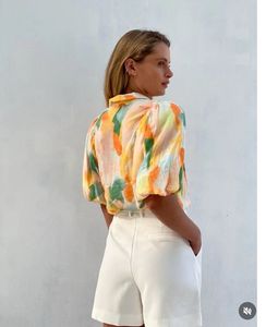 White Danim Shorts