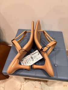 🆕”Luna Blu” Beige Stilettos With Gold Hardware