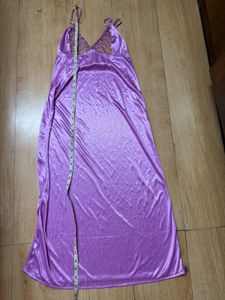 Knee Length Satin Night Wear