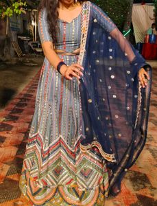 Lehenga With Stitched Designer Blouse And Dupatta