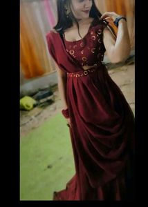Elegant Maroon Maxi Dress