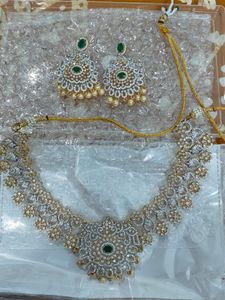 White Stone Zicron Finish Necklace
