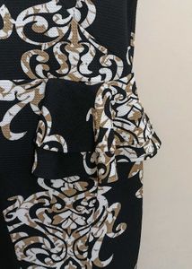 Elegant Black Print Dress