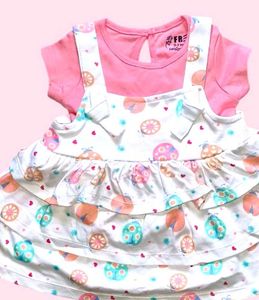 Baby Girl Dungaree Frock Set