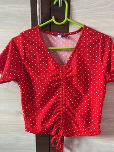 Red Polka Dot Top
