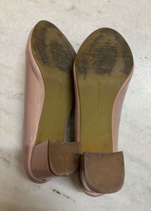 Sherrif Shoes Nude Pump Block Heels