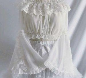 White Lace Beautiful Aesthetic Off Shoulder Top
