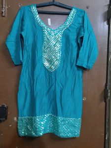 Teal Embellished patiala suit set