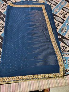 Elegant Teal Embroidered Garara Set