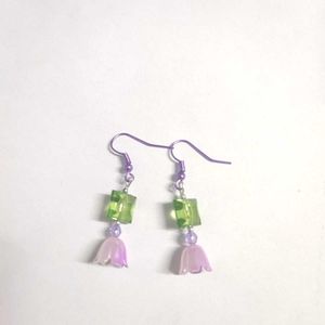 Flower Crystal Beads Earrings🌷🌿🪻