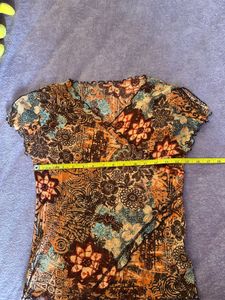 Patterned Crop Fitted Top