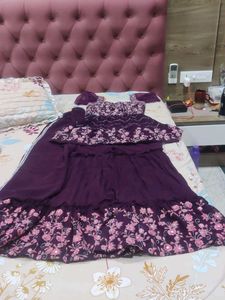 Embroidered Georgette Kurta and Sharara set