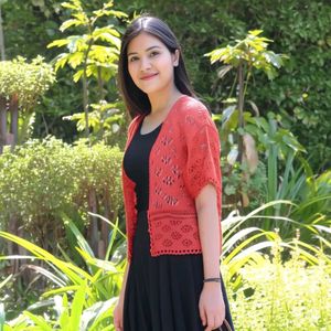 Red Knit Cardigan