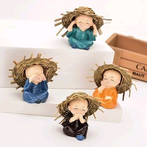 India Hub Plastic Monk Buddha Figurines with Cap