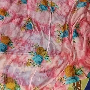 MODREN BLOUSE PINK SAREE